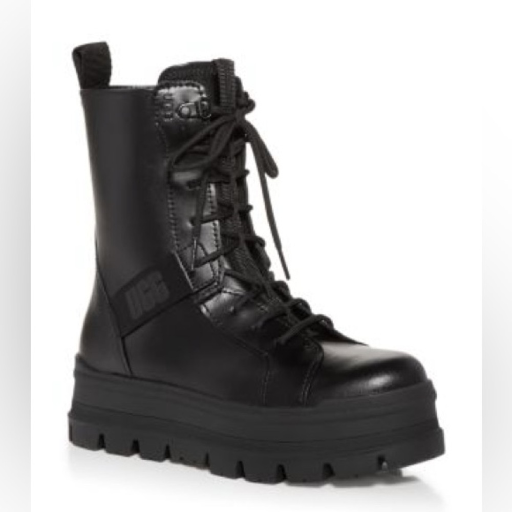 UGG Women's Black Leather Sheena Boots